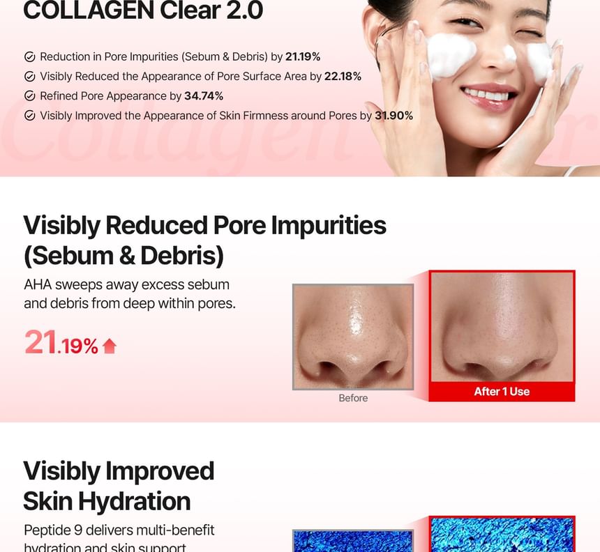 MDP+ Red Lacto Collagen Clear Foam Cleanser 2.0